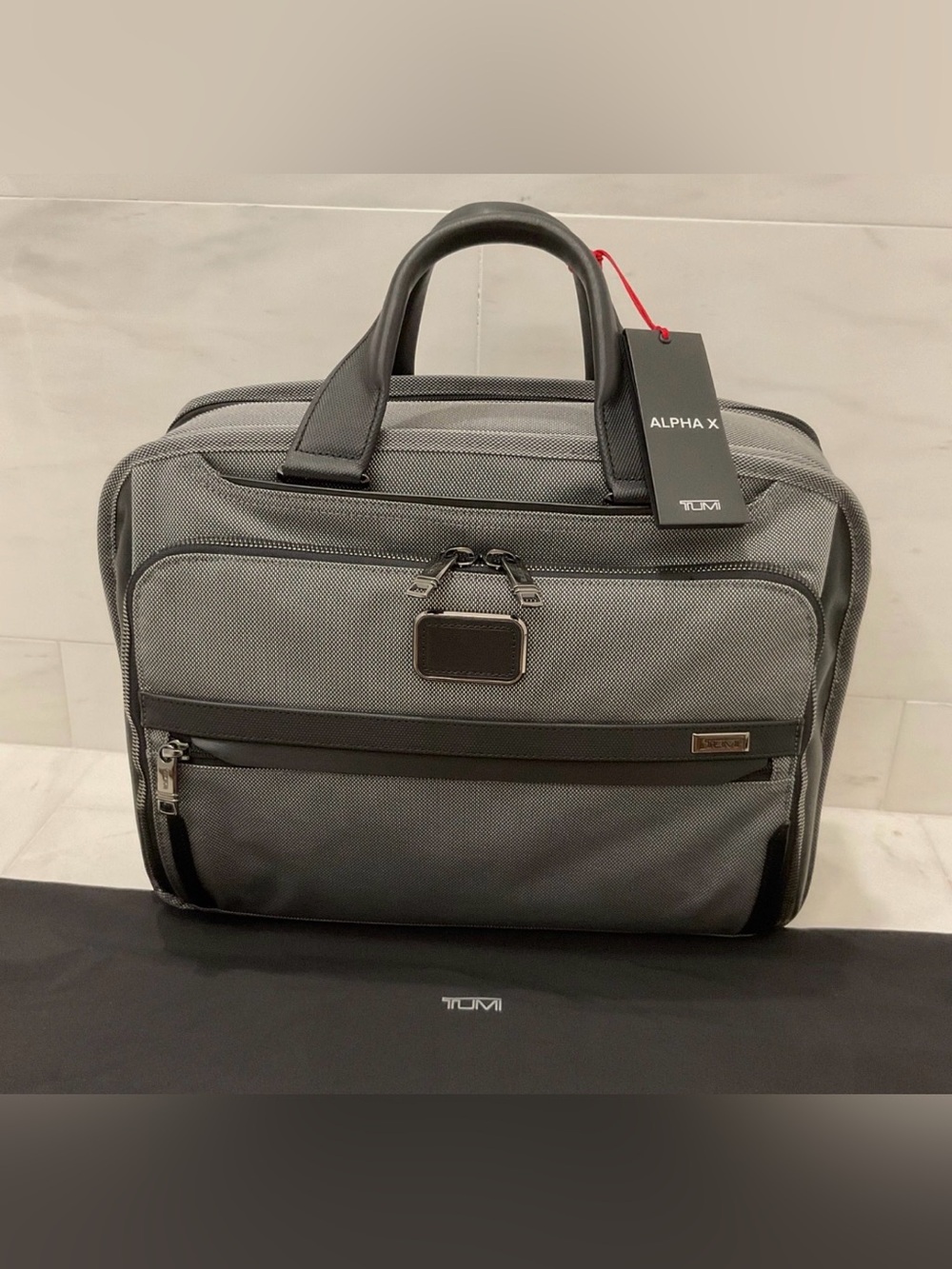 NEW Tumi ALPHA X 15.75” Organizer Laptop Brief Briefcase - METEOR GRAY & BLACK